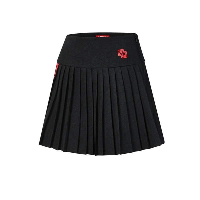 Fila Golf Series Fashion Simple Classic Sports Golf Trendy Comfortable Versatile Woven Pleated Casual Skirt Women Skirts Deep-Black A11W615311FBK