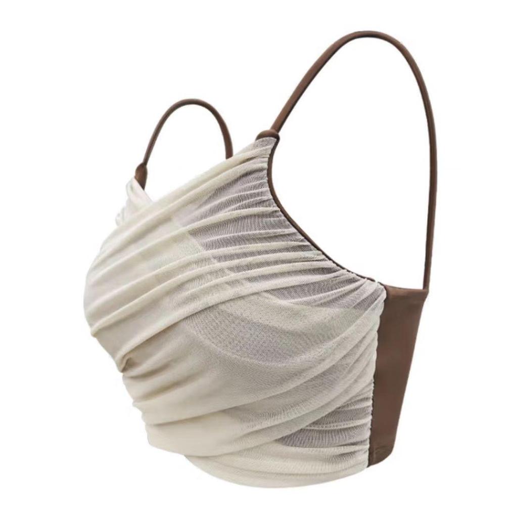Women's Summer Mesh Sports Bra - Shockproof, Sexy Back, Yoga Camisole for Running & Fitness.