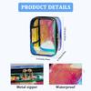 Wholesale Holographic Blue Waterproof Makeup Bags Fashion Printed Cosmetic Gift Zippered Toiletry Storage Pouch for Daily Use