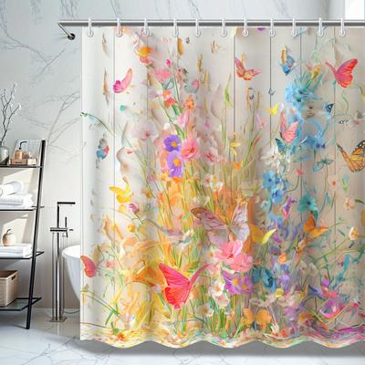 Colorful Butterfly Shower Curtain - Romantic Design, Ideal for Nature Lovers, Perfect Bathroom Decor Gift for Friends & Family