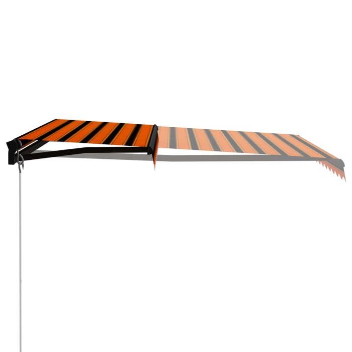 VidaXL Auvent manuel rétractable avec LED 350x250 cm Orange et marron 3055225