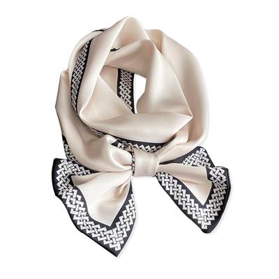 LumiSyne Skinny Silk Checkerboard Alphabet Vintage Hair Bag Neck Ribbon Scarf Women's Scarf, Plaid, Pattern, Style, Lightweight, Slim, Neckerchief,