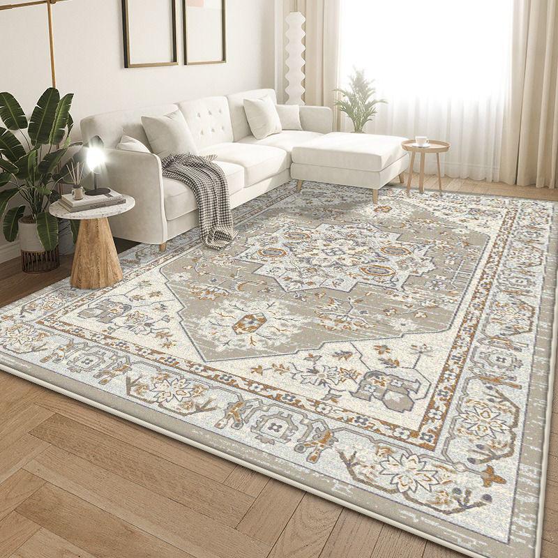 Retro Carpets for Living Room Decoration Light Colour Home Decor Persian Design Bedroom Rugs Large Size Non-slip Lounge Rug Mats