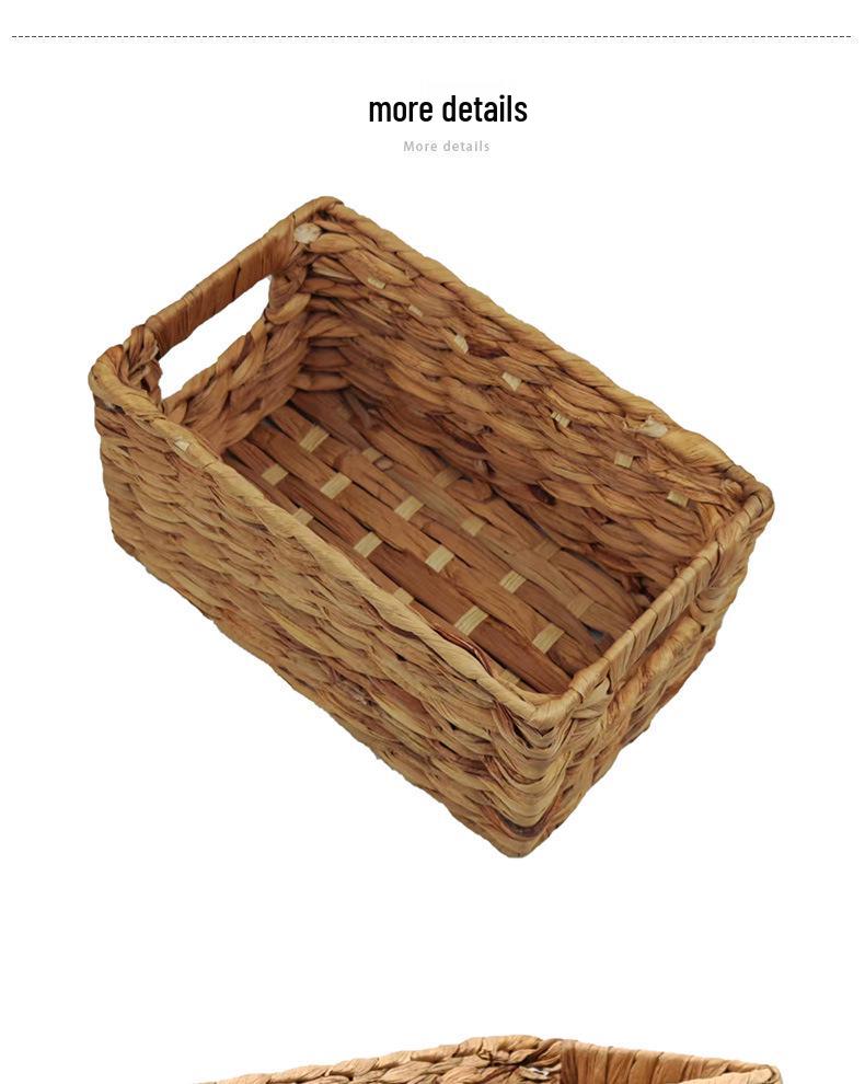 Water Hyacinth Woven Storage Basket - Desktop Organizer & Toy Storage Bin