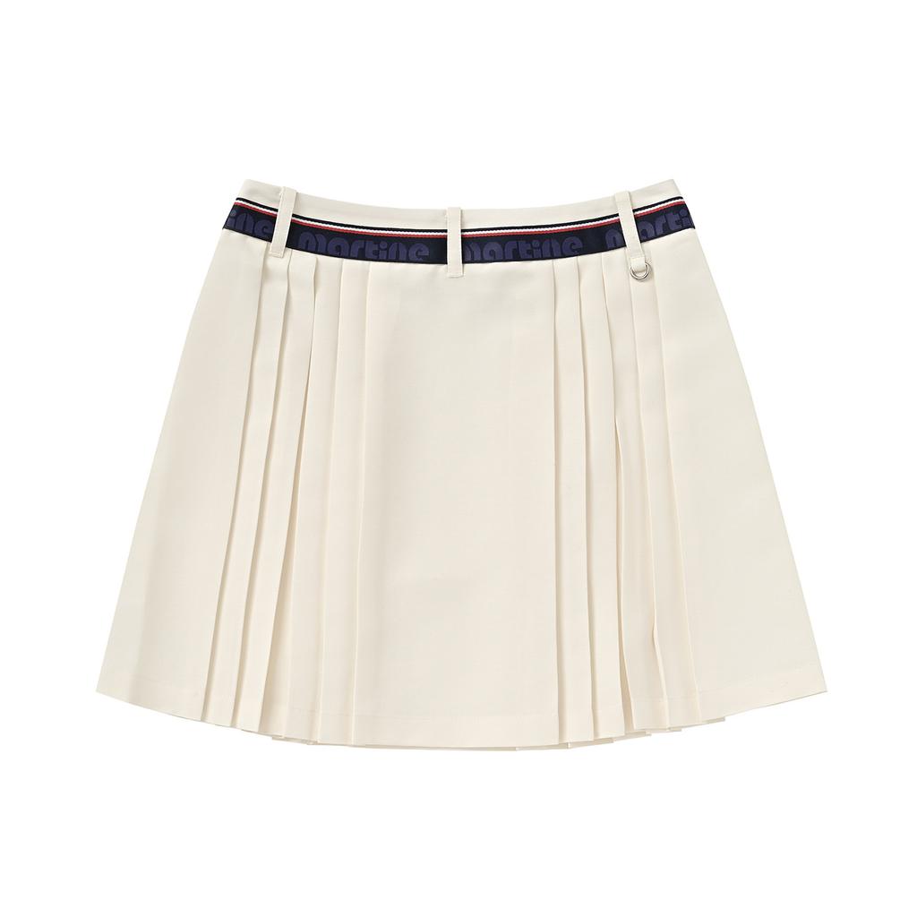 MARTINE GOLF Taped Logo Point Pleats Culotte_White