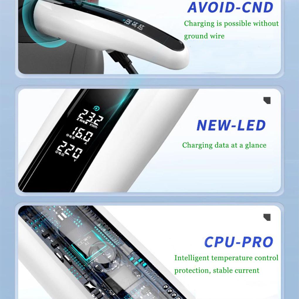 16A 3,5KW 5M Einphasen Typ-2 Elektrofahrzeugladegerät Ev Ladegerät Ladekabel Mit LCD-Anzeige