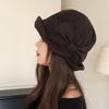 Fuzzy Cotton Corduroy Fisherman Hat With Wide Brim For Casual Women