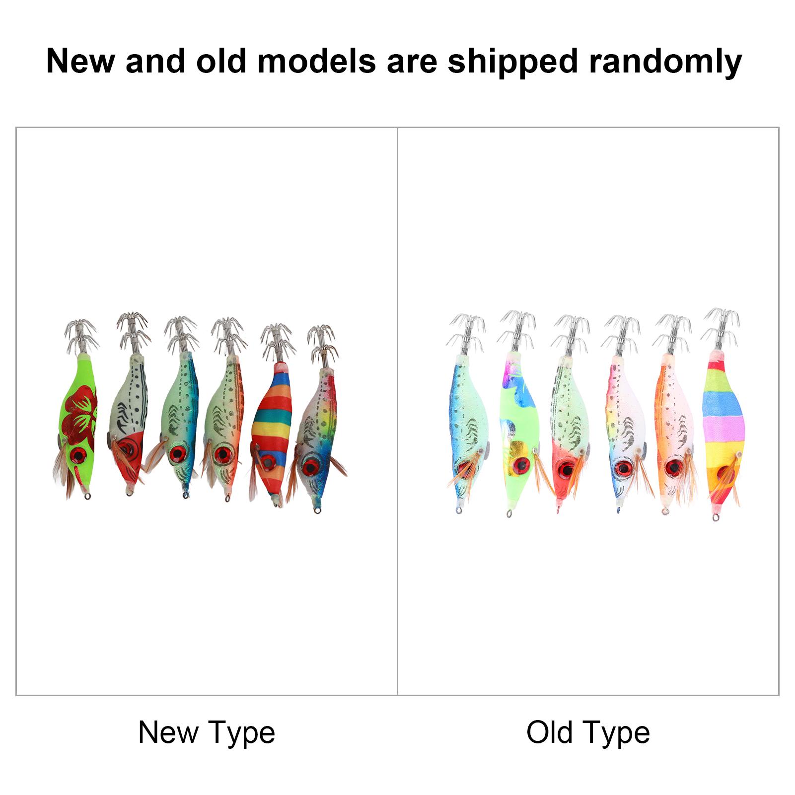 

6PCS 10cm Hard Fishing Lure Artificial Wood Shrimp Bait with Octopus Cuttlefish Squid Hooks