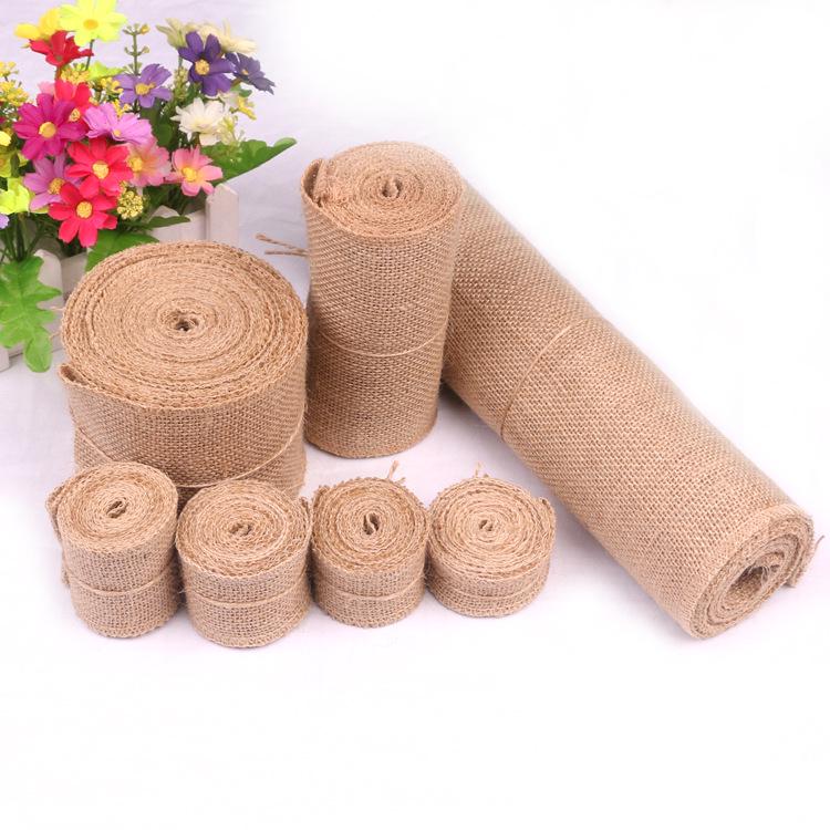 

Solid Color Jute Burlap Roll for DIY Crafts: Natural Table Runner & Chair Decoration 2.5cm 8g/m