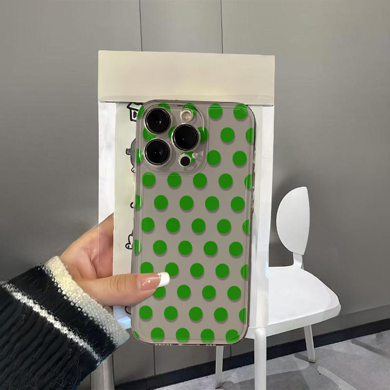 green wave dot Phone Case for iPhone 17 16 Pro Max 14 15 Plus Cover iPhone 11 12 13 16e 17 Air X XS XR Soft Shockproof Cover