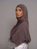 Liseré Wavy Fériel Jersey Hijab Scarf  Fungus Edge Solid Color Milk Silk Scarf Headscarf Shawl Silk Scarf Stretch Knitted Women
