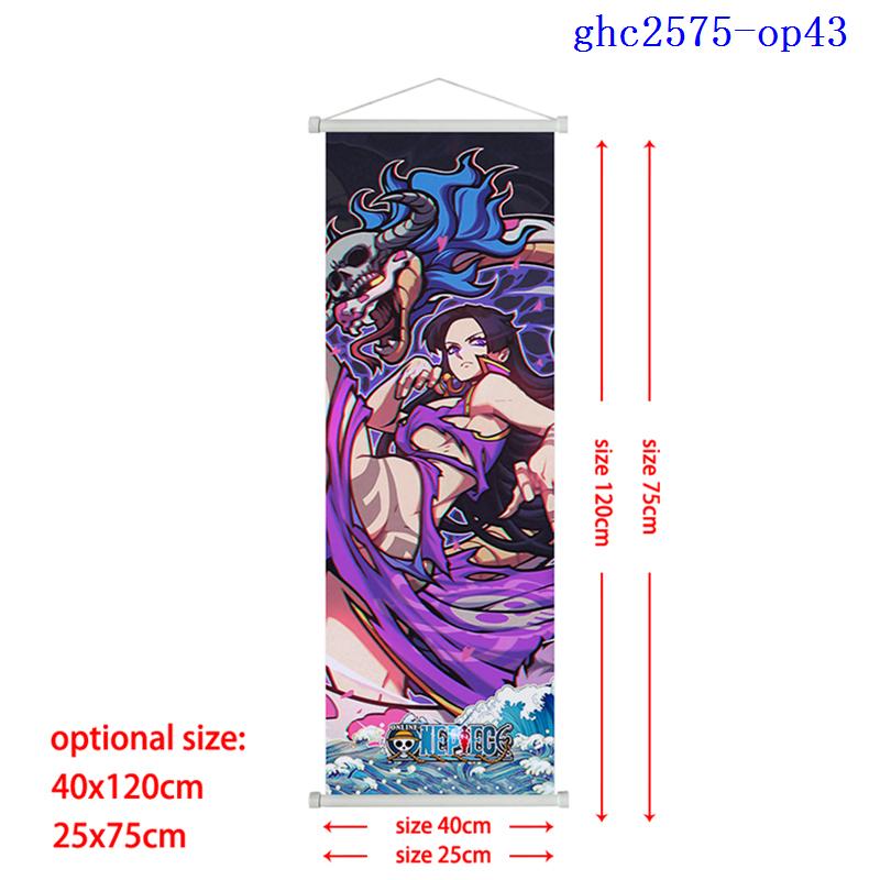 Anime One Piece Scroll Canvas Painting Zoro Sanji Luffy Home Decor Wall Hanging Ace Nami Hancock Poster Wall Art Room Decor