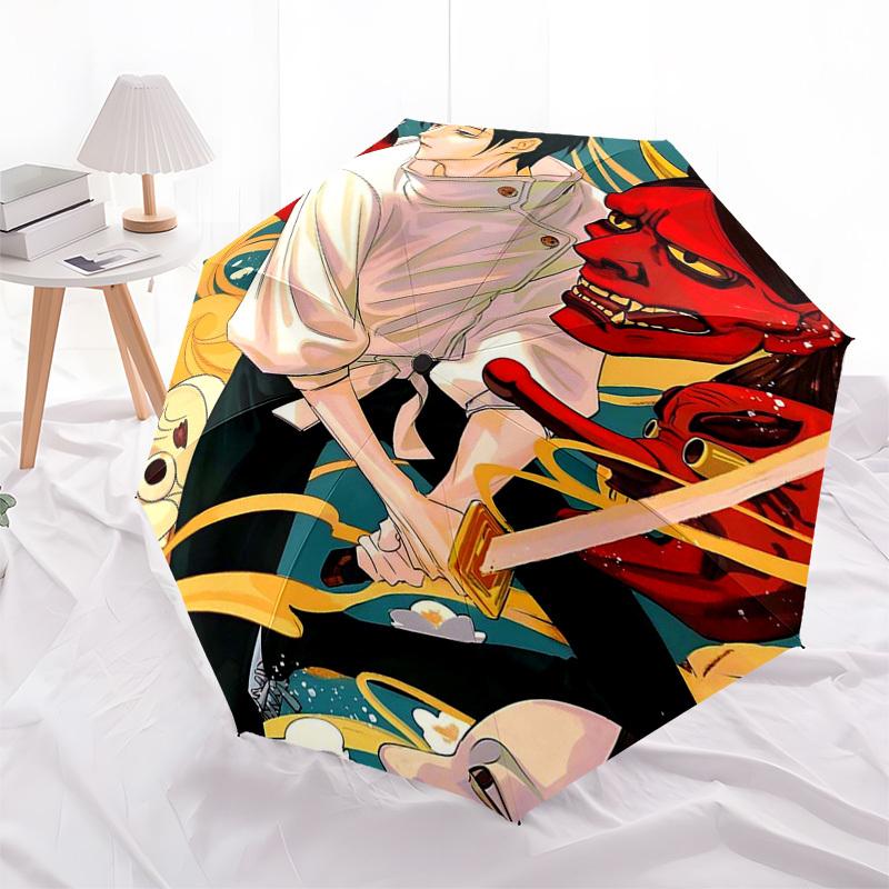 

1pc Rin Okumura & Yukio Mishima Outdoor Umbrella - Automatic Opening/Closing, 3-Fold Design, 8-Bone Iron Frame, Perfect Gift for Fans, Travelers, Dail