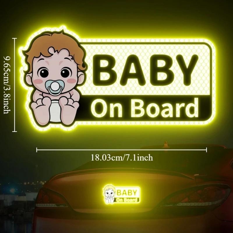 Child Car Reflective Warning Decal With Adhesive For Vehicle Bumper