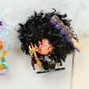 Custom Cartoon Star Head Doll Keychain with Wig - Bag Pendant & Phone Strap