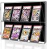 MuGaoDee Card Loader Trading Card Case Wall Mounted Card Display Case UV Protection Acrylic PSA Storage Case Magnetic Loader Screw Down Trading Card