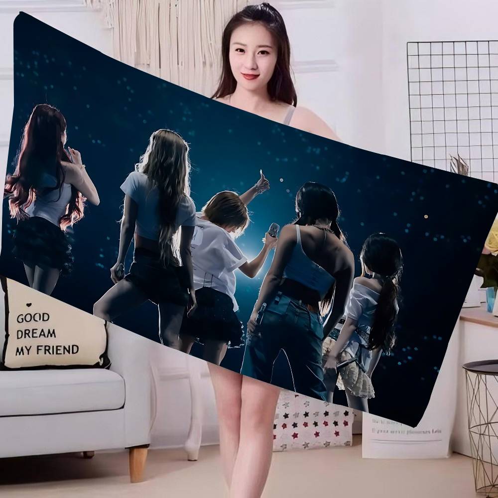 Popular K-Kpop team I-idleS Microfiber Blanket Quick Drying Beach Towels Oversized Printing Super Absorbent Pool Towel Blanket