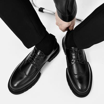 Fashion Brogue Men Dressing Shoes Formal for Men's Casual Shoe Social Wedding Designer Comfort Black Office Gentleman Shoes Brand