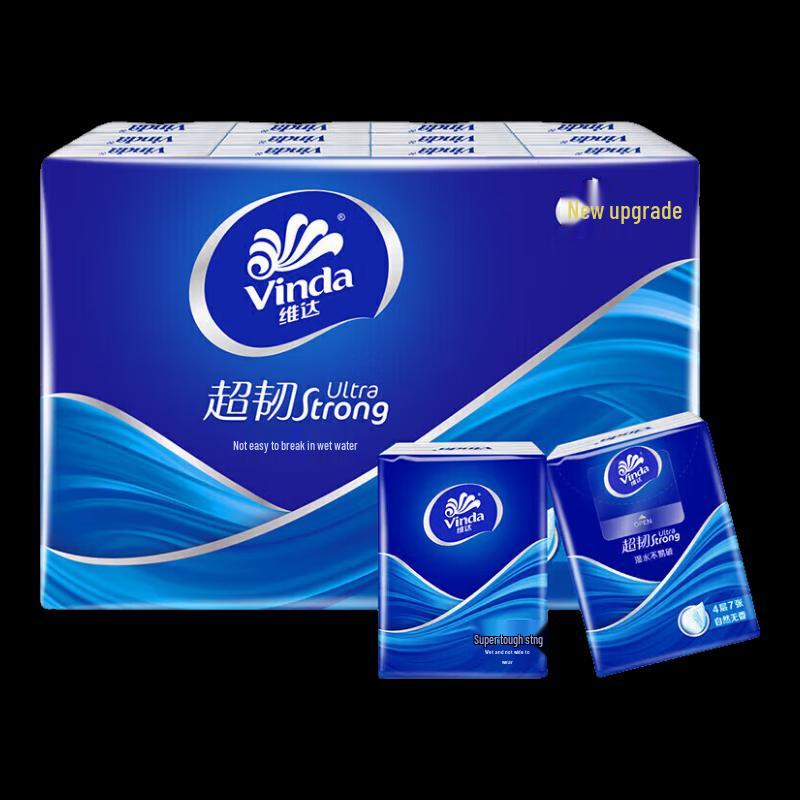 Vinda Ultra-Tough 4-Ply Classic Unscented Paper Handkerchiefs