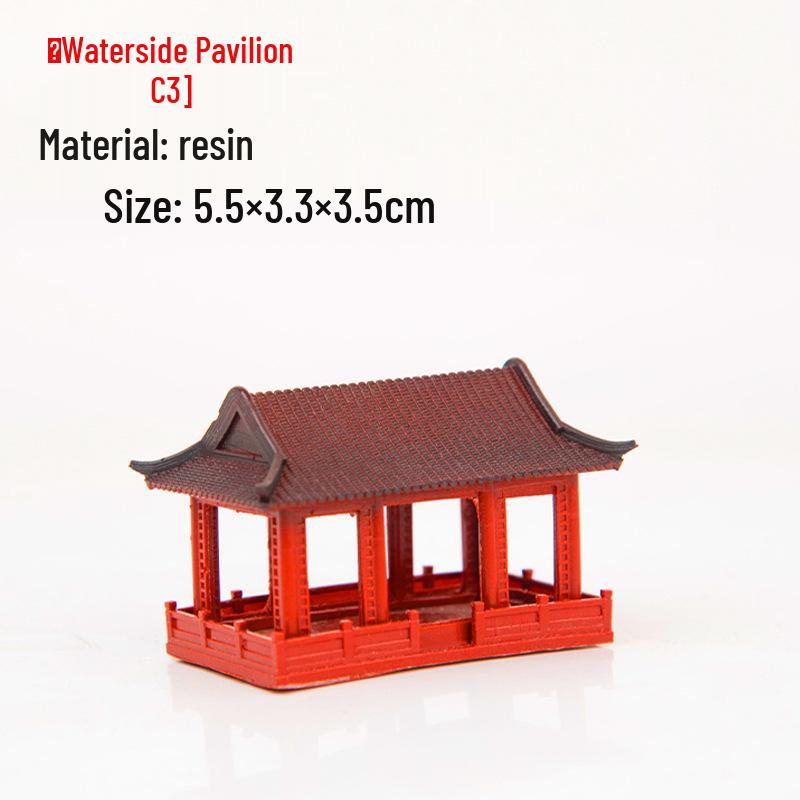 Ancient Architecture Bonsai Pavilion Ornament for Fish Tank and Aquaterrarium Landscaping