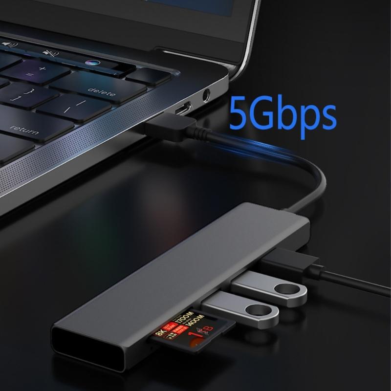 Portable USB Hub 4 Port USB 3.0 Splitter Aluminum USB Hub Speed  USB Adapter Flash Drive USB Hub Upgrades for Laptop