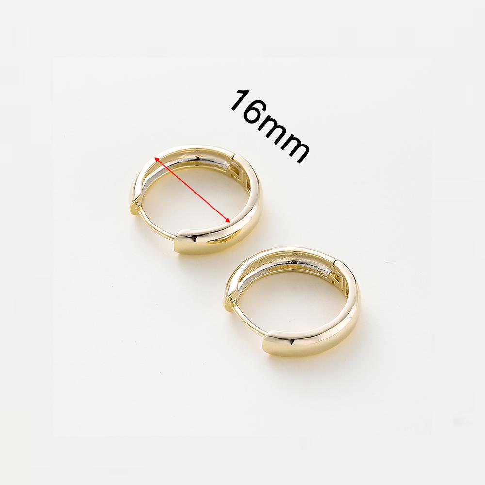 14K 18K Gold Plated Round Circle Gold Plated Hoop Earrings For Women Korean Fashion Ring Earrings Jewelry Accessories