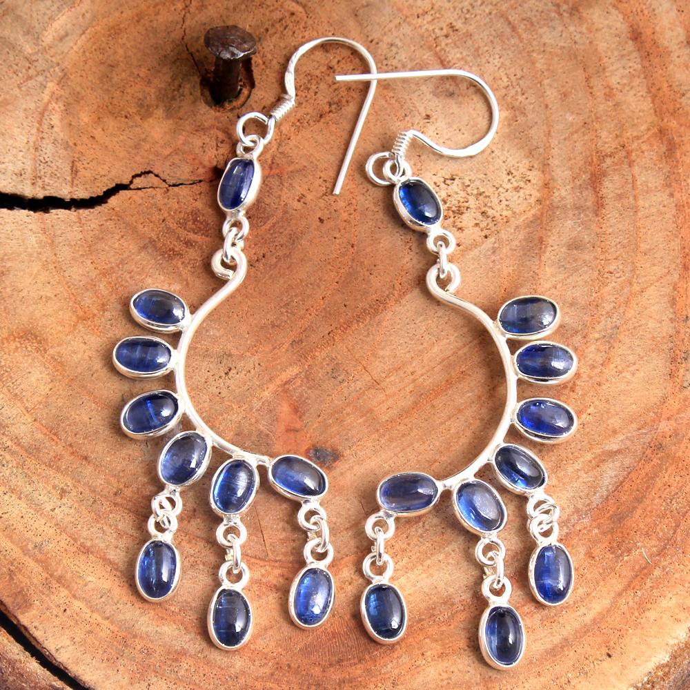 

Серьга из иолита серебряного цвета, серебряное украшение-шарм, серьга-подвеска, подарок для мамы, украшение ручной работы из стерлингового серебра 925 пробы синий
