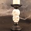 Vintage Gothic Table Centerpiece Halloween Candlestick Holder Decoration, Raven Skull Candle Holder, Spooky Decor for Home Taper Stand Tabletop