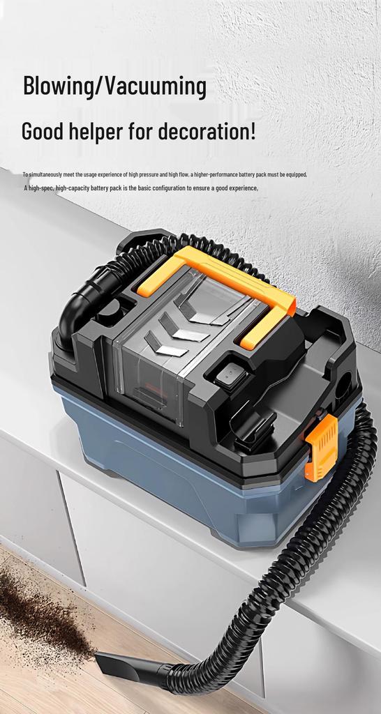 High-Power Wireless Vacuum Cleaner: Strong Suction, Multi-functional, Wet/Dry, Blower/Suction for Home, Industrial, and Car Use