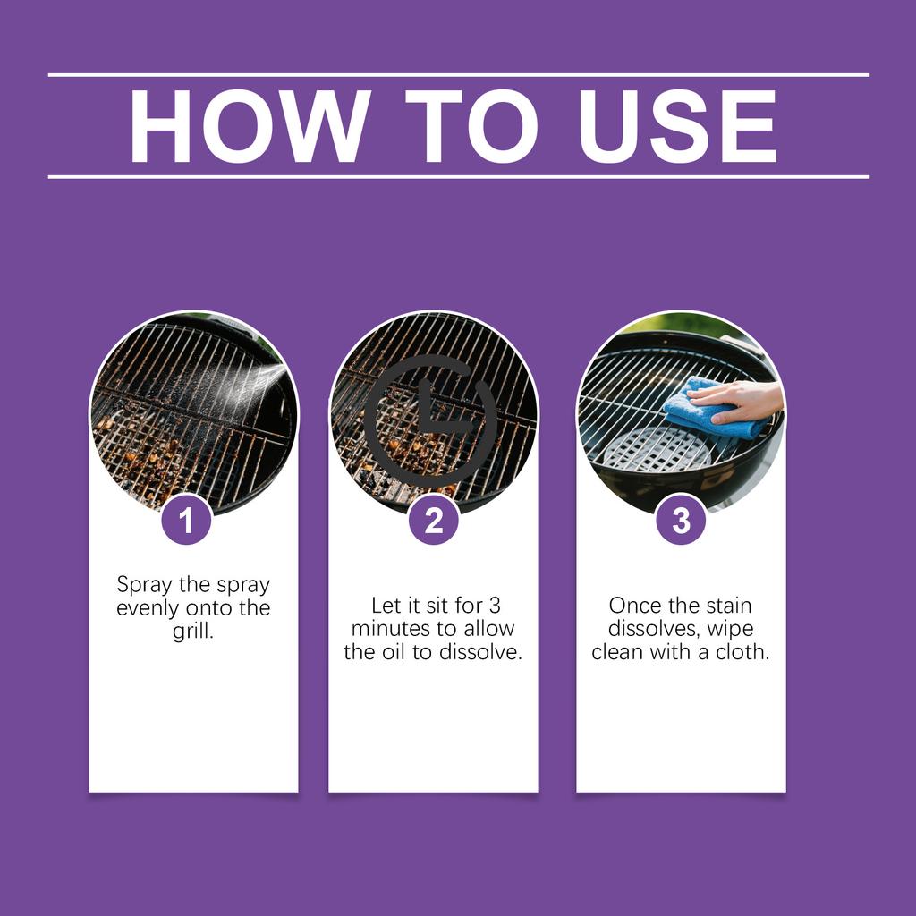 Outdoor Barbecue Cleaner, Multi-purpose Barbecue Grill Cleaner, Spray Grill Cleaner,120ml