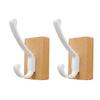 Space Saving Adhesive Hook for Bathroom Door Back Made of Natural Walnuts Wood Drillless Installation for Hanging Items