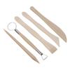 Double-sided Tool 5-piece Set Clay Sculpture Modeling Clay Engraving Kit Plastic Tools Art Supplies Wooden Handle Trimming