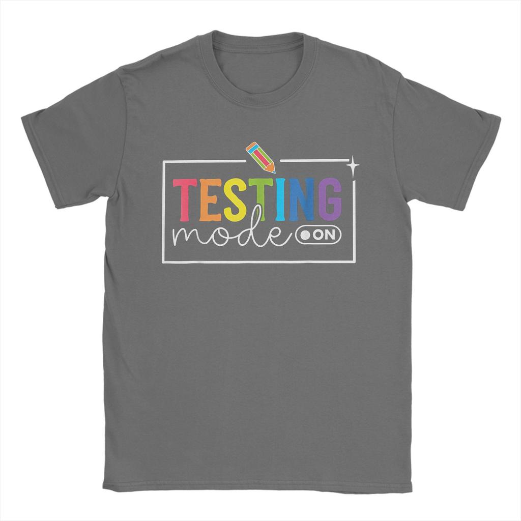 Funny Testing Mode On Testing Day Motivational Teacher  T Shirt Summer  Y2K T-Shirts Comfortable Cool Tees Oversized Print Tops