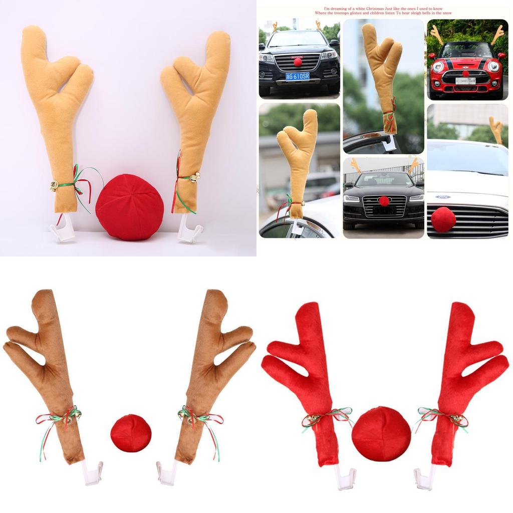 Festive Christmas Car Decorative Antlers In Various Colours Of 3)