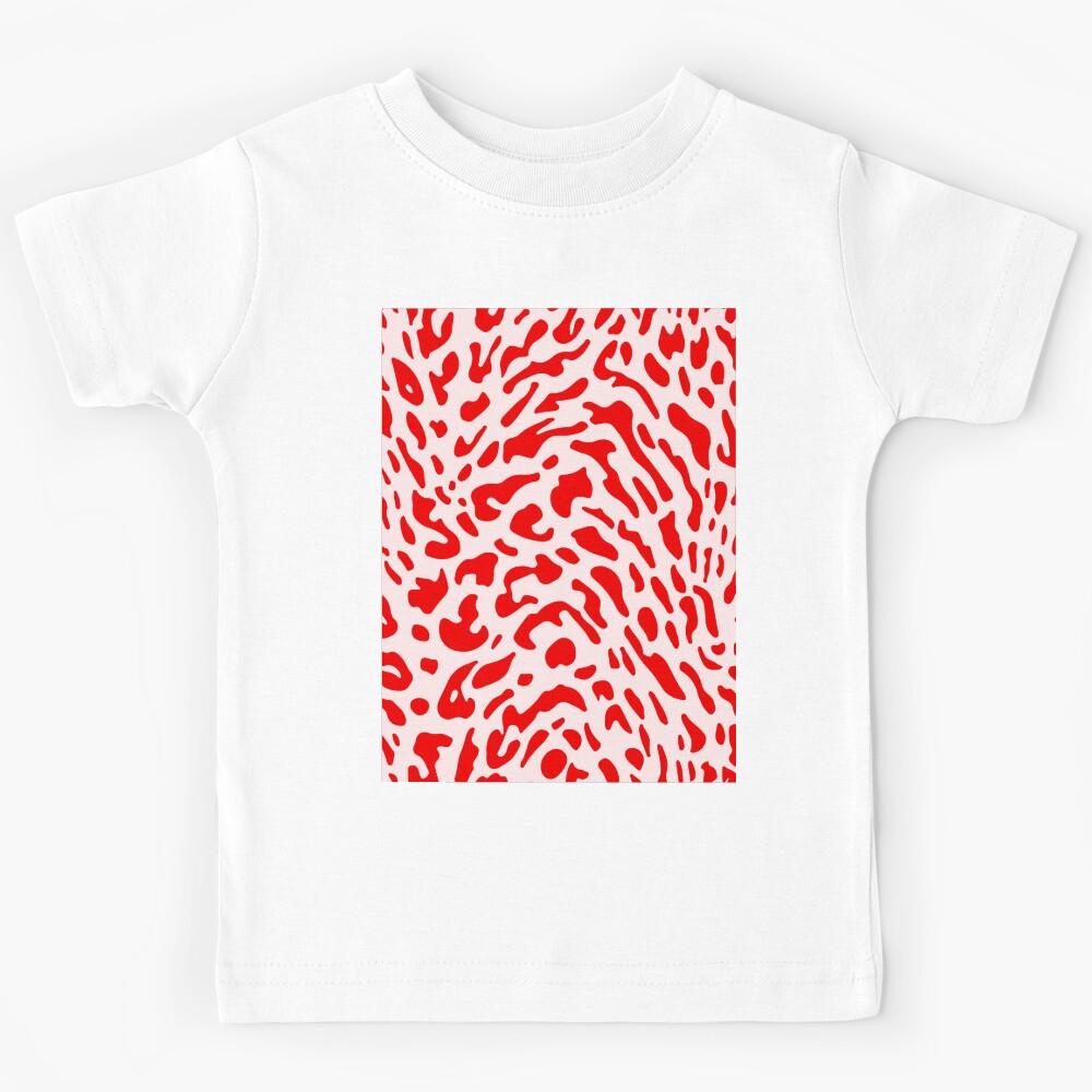 Leopard Animal Print Red Pattern Kids T-Shirt 140