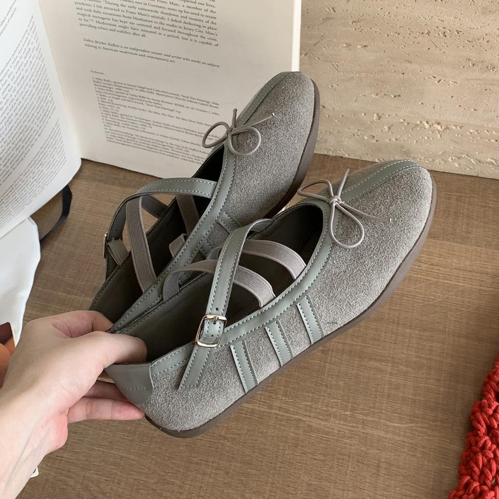 IPPEUM Red Mary Janes For Women 2025 New Ballerina Flat PU Leather Round Toe Ballet Flats Shoes Black