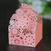 50pcs Party Favor Boxes Laser Cut Gift Box Pink Wedding Treat Boxes Party Favor Box Packaging Box