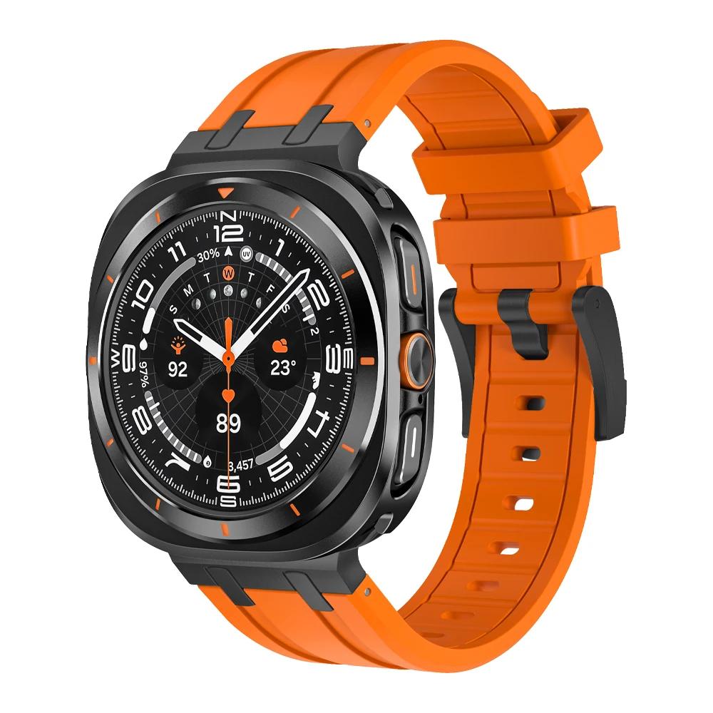 Luxury Case Strap for Samsung Galaxy Watch 7 Ultra 47mm Rubber Band Aluminium Cover For SAMSUNG GALAXY ULTRA 47MM Men Bracelet
