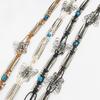New Boho Style Butterfly Silver Beads Weaving Knotted Ethnic Style Handmade Women's Belt Casual Vacation Style Waist Rope