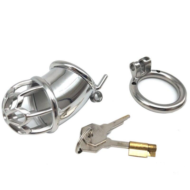 Men's Stainless Steel Penis Lock CB Chastity Lock Sex Toy Ball Stretcher Sissy Femdom Slave BDSM Urethral Chastity