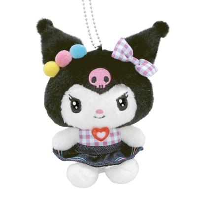 Nakajima Corporation Sanrio Postavičky Gingham Denim Kuromi Maskot 210876-25 V17 x Š13 x H9,5cm