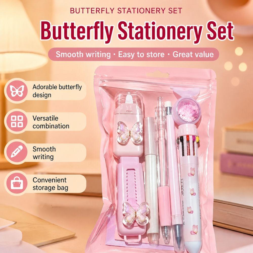 Butterfly Themed Stationery Kit Complete Stationery Ballpoint Pen Sticky Notes  School Supplies
