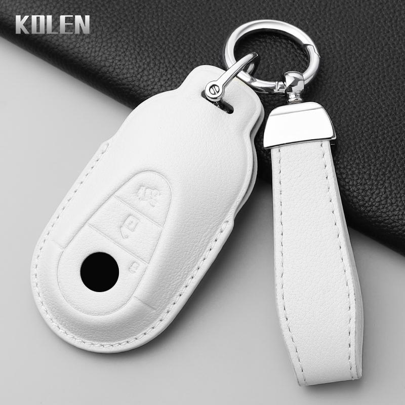 Genuine Genuine Leather Auto Key Fob Cover Case Housing Fit For Mercedes Benz C E S Class Glc W206 W223 W214 E300 C260 C300 S450 S500 Auto