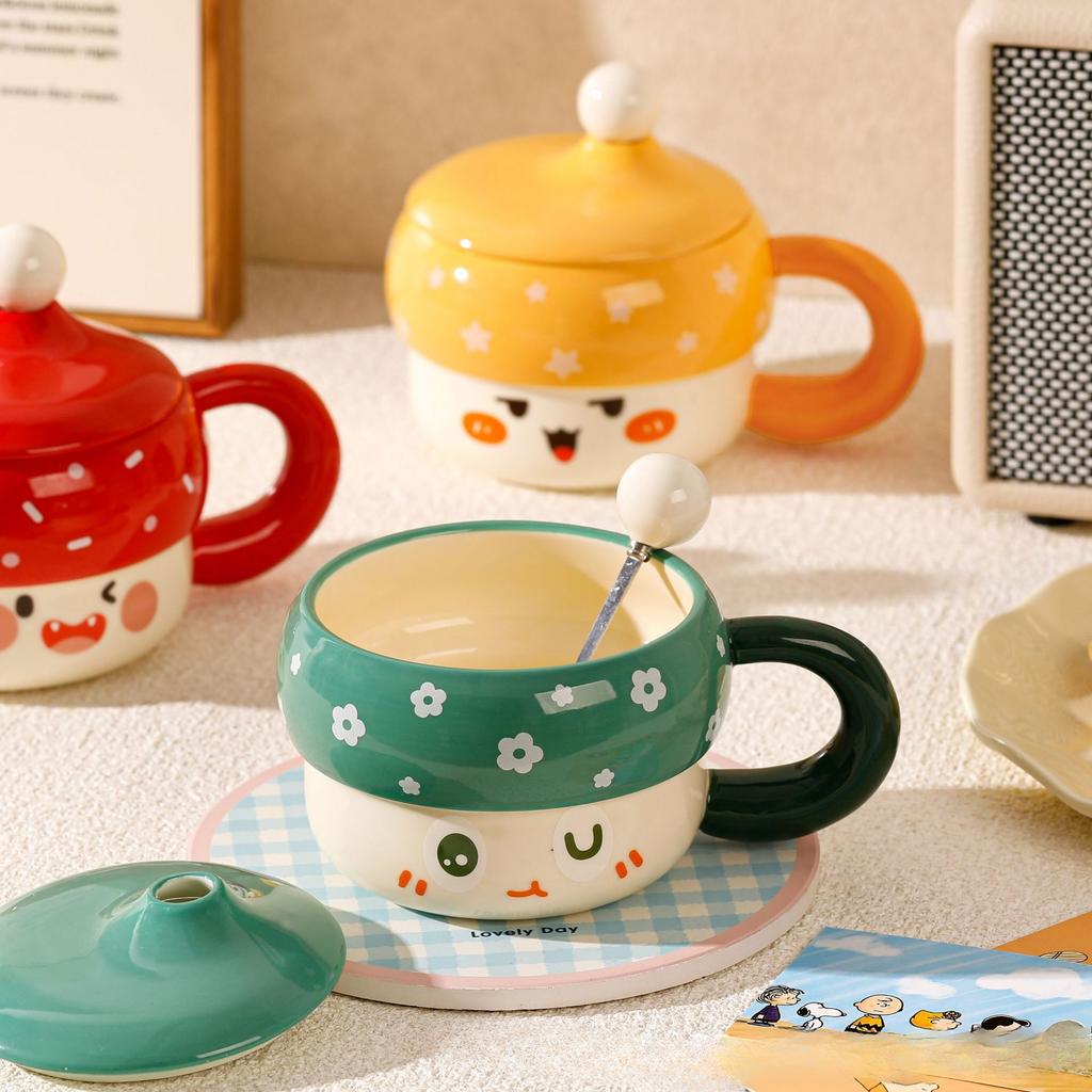 Cute Cartoon Emoticon Mug Office High Value Water Cup Home Breakfast Cup Birthday Souvenir