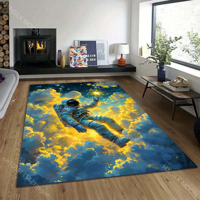 Multiple sizes Space Adventure Themed Rug Pattern Carpet for Living Room Bedroom Sofa Home Decor Non-slip Floor Mat Luxury Gift