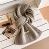 Winter new wavy knitted scarf women's solid color blended thickened warm scarf shawl dual-purpose