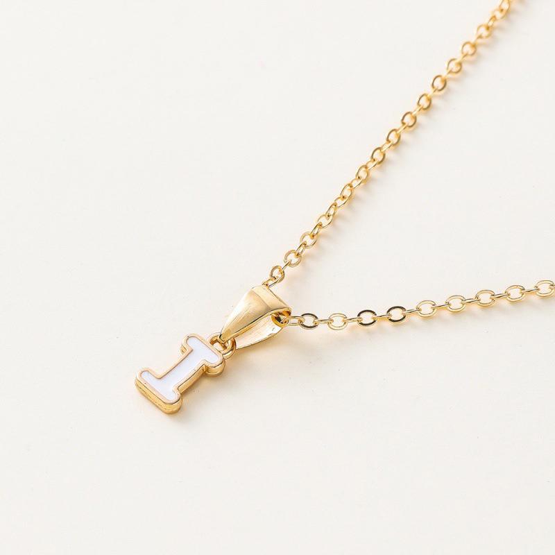 Name Initial Necklace For Women Simple Enamel A-Z Alphabet Pendants Choker Letter Necklaces Fashion Clavicle Chain Jewelry Gifts