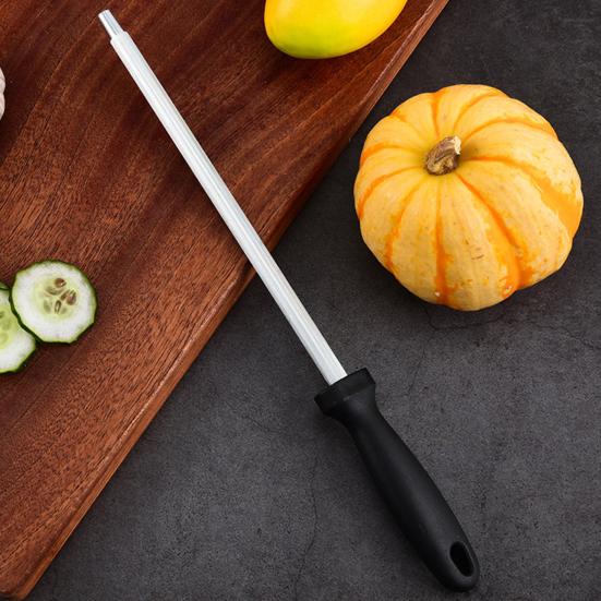 Professional Sharpening Steel Rod High Carbon Steel Honing Rod for Kitchen Cutter Butcher Tools with Non-Slip Ergonomic Handle