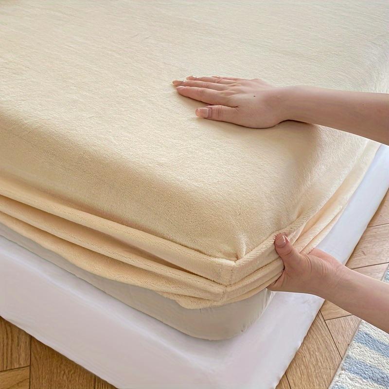 1pc Cozy Fitted Sheet Mattress Protector Soft Warm and Breathable Multiple Colors, Green, Purple, Gray Snug Fit for All Seasons Perfect for Bedrooms