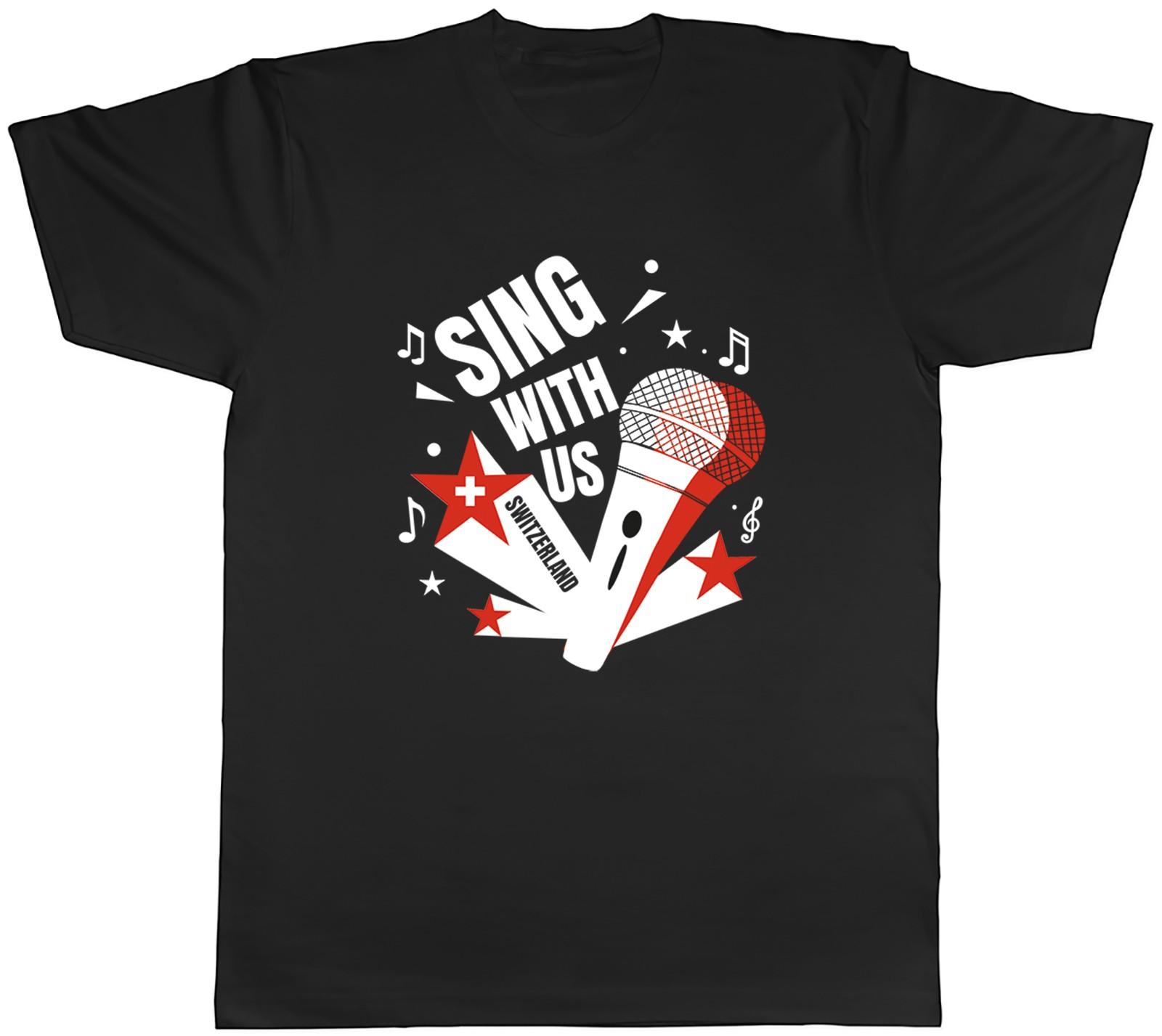 Switzerland Music Sing with us Note karaoke Mens T-Shirt Tee Gift Top L
